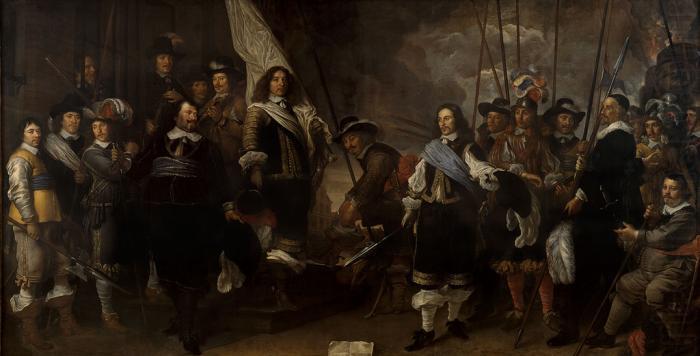 Govert flinck Schutters van de compagnie van kapitein Joan Huydecoper en luitenant Frans Oetgens van Waveren bij het sluiten van de Vrede van Munster china oil painting image